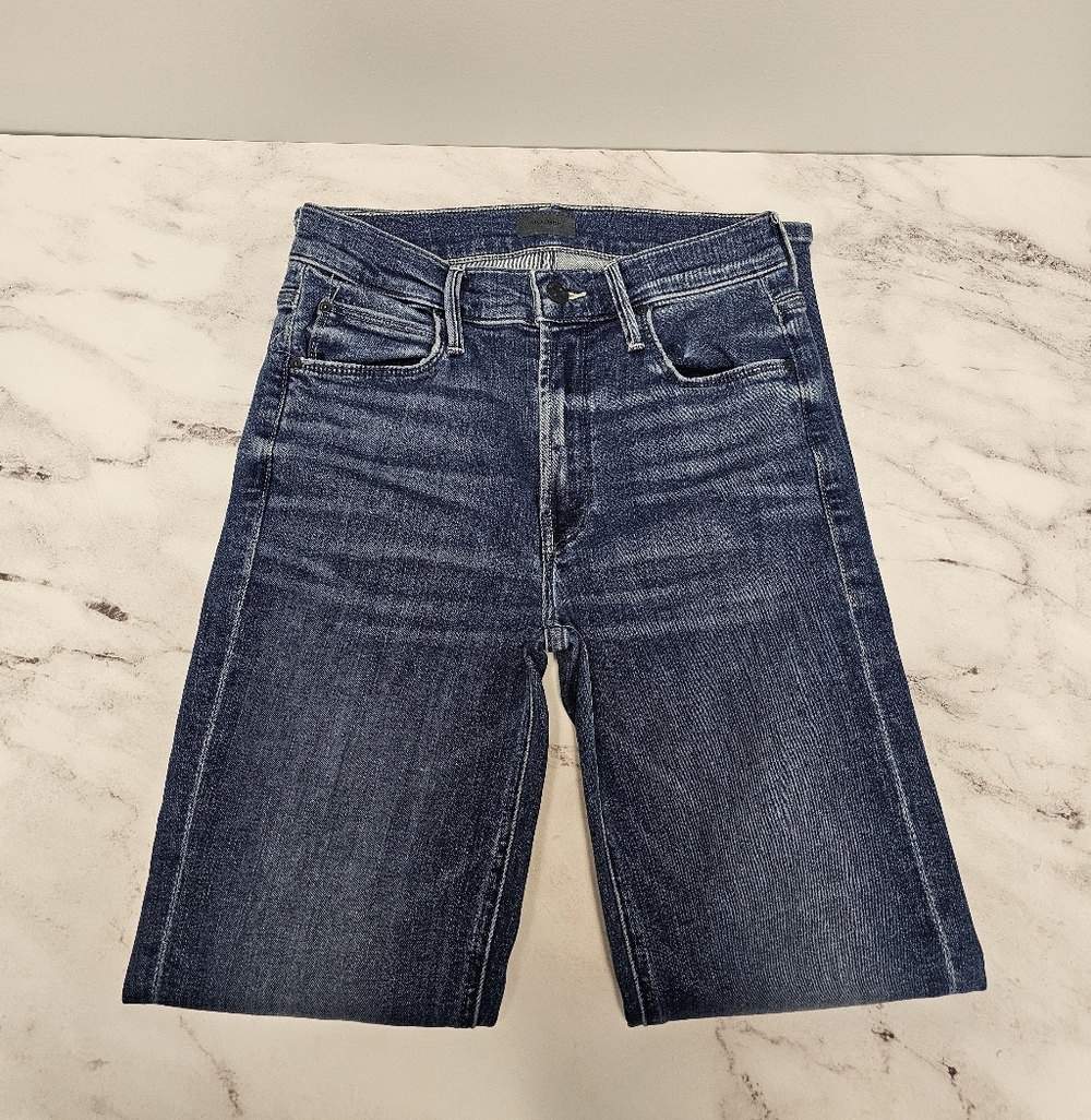 MOTHER The Mid‎ Rise Dazzler Ankle Straight Leg Blue Jeans 25 Preowned - Picture 5 of 11